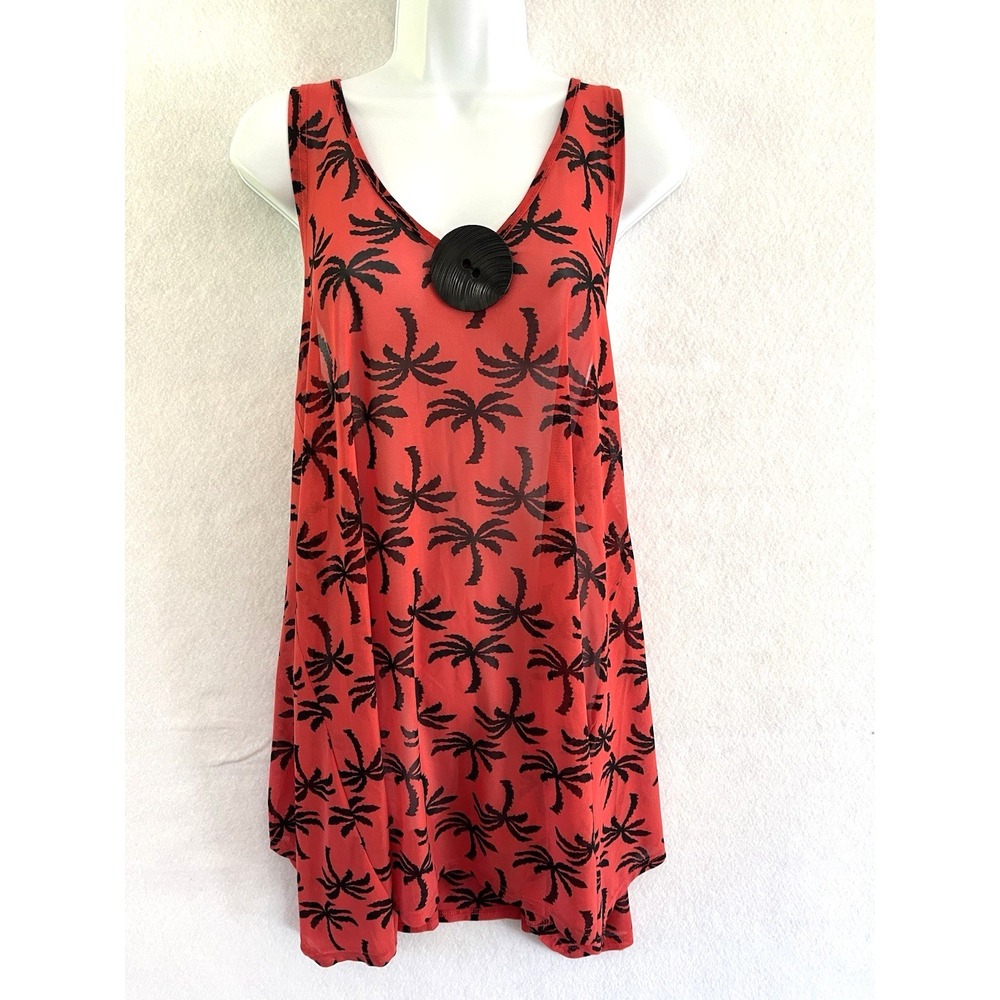 India Boutique Palm Tree‎ Tank Dress Swim Cover Up One Size Boho-Chic Resort